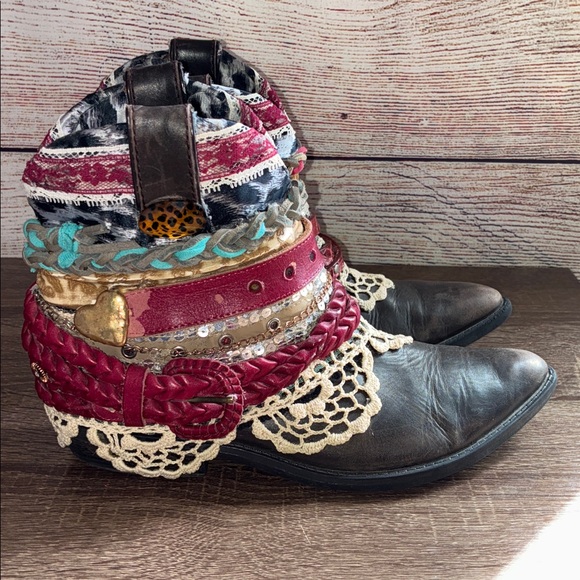 Custom ReWorked Nine West Brown Boots Size 7.5 N - Picture 1 of 15